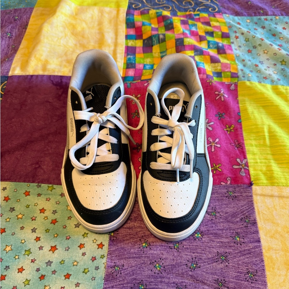 Puma Kids Black and White Sneakers